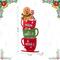 Glitzhome® 34.5" Wooden Christmas Gingerbread Man on Coffee Cup Porch Decor